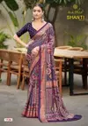 Shanti Vol 11 By Kashvi Bright Moss Foil Printed Saree Collection
